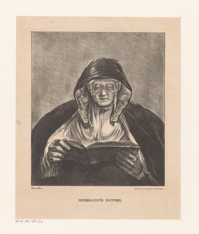 Portret van een oude lezende vrouw door Bartholomeus Johannes van Hove