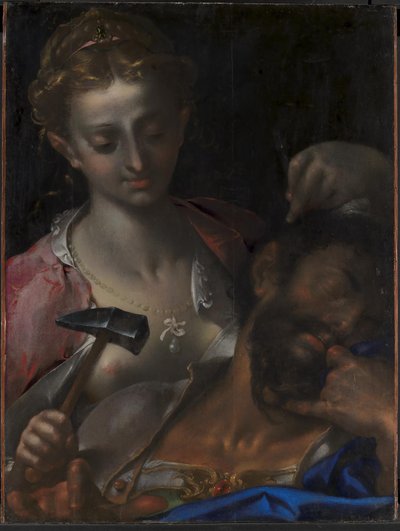 Jael doodt Sisera door Bartholomeus Spranger