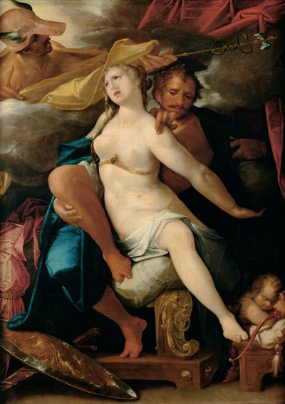Venus en Mars gewaarschuwd door Mercurius, ca. 1586 door Bartholomaeus Spranger