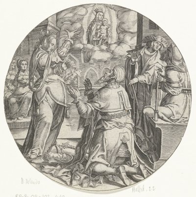 Maria met het Kind verschijnt aan keizer Augustus door Bartholomeus Willemsz. Dolendo
