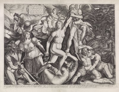 Tijd brengt de Waarheid aan het licht met behulp van Rechtvaardigheid door Bartholomeus Willemsz. Dolendo