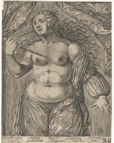 Zelfdoding van Lucretia door Bartholomeus Willemsz. Dolendo