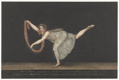 Danseres Annette Köbler, de pas-de-shawl uitvoerende door Bartholomeus Ziesenis