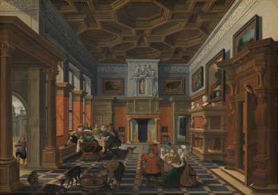 Gezelschap in een interieur door Bartholomeus van Bassen