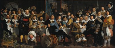 De viering van de vrede van Münster, 18 juni 1648, in het hoofdkwartier van de kruisboogschutters door Bartholomeus van der Helst