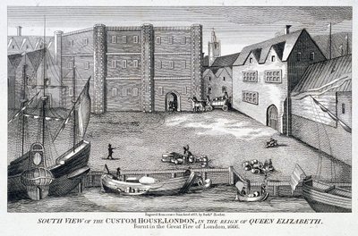 Douanehuis, Londen, ca. 1815 door Bartholomew Howlett
