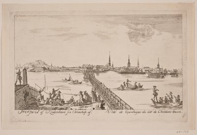Prospect van Kopenhagen gezien vanaf Christianshavn door Bartholomæus Roque