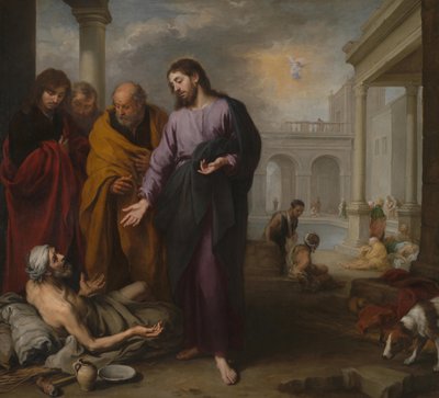Christus geneest de Verlamde bij het Bad van Bethesda, 1667-1670 door Bartolomé Esteban Murillo
