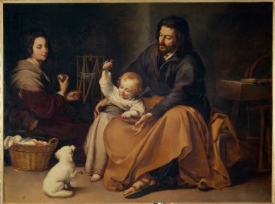 Heilige Familie met het vogeltje door Bartolomé Esteban Murillo