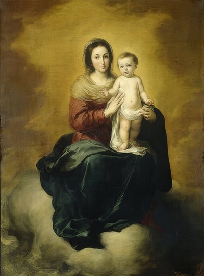 Madonna met kind. 1660-80 door Bartolomé Esteban Murillo