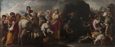 Mozes slaat water uit de rots, 1667-1670 door Bartolomé Esteban Murillo
