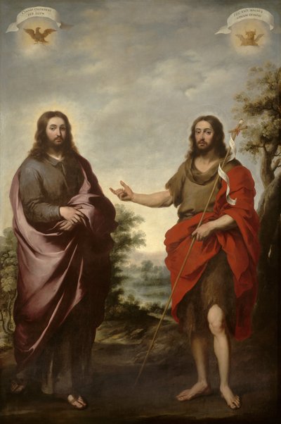 Sint Johannes de Doper Wijzend naar Christus, c.1655 door Bartolomé Esteban Murillo