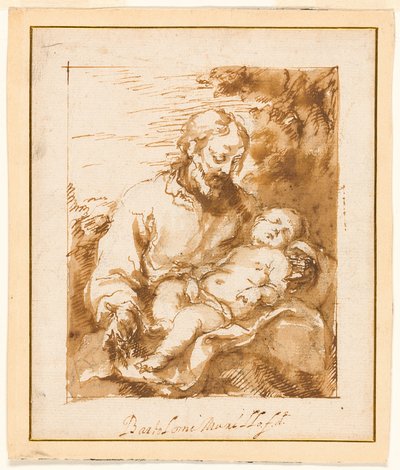 Sint Jozef en het slapende Christuskind door Bartolomé Esteban Murillo