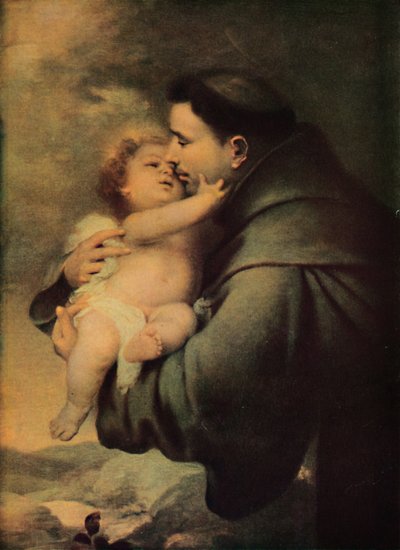 Sint Antonius van Padua met het Christuskind door Bartolomé Esteban Murillo