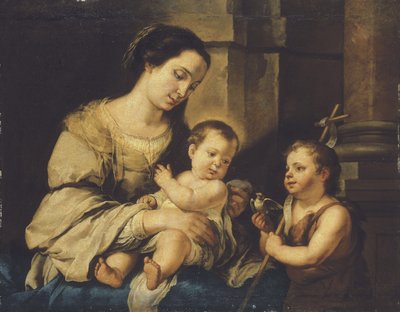 De Maagd en het Kind met de jonge Sint Jan de Doper door Bartolomé Esteban Murillo