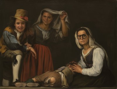 Vier figuren op de trap door Bartolomé Esteban Murillo