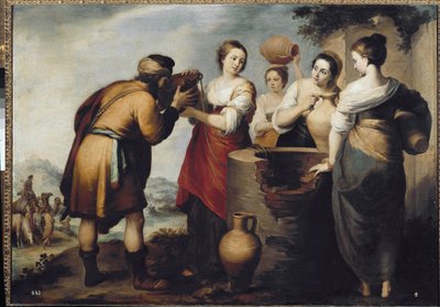 Rebecca en Eleazar bij de bron door Bartolomé Esteban Murillo