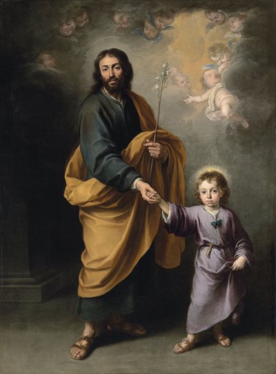 Sint Jozef en het Christuskind door Bartolomé Esteban Murillo