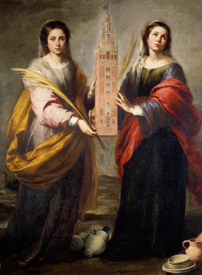 Heiligen Juste en Rufine, beschermheiligen van de stad Sevilla door Bartolomé Esteban Murillo