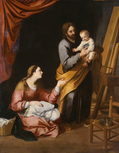 De Heilige Familie in de Timmerwerkplaats door Bartolomé Esteban Murillo