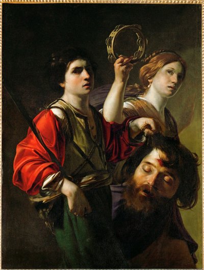 David triomphant - de triomf van David ... door Bartolomeo (manner of) Manfredi