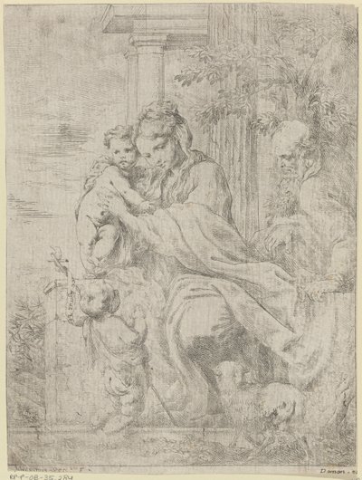 Heilige Familie met de jonge Johannes de Doper door Bartolomeo Biscaino