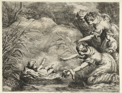 Mozes gered uit de Nijl door Bartolomeo Biscaino