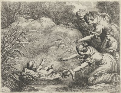 Mozes uit de Nijl gered door Bartolomeo Biscaino