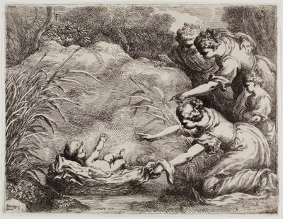 Het vinden van Mozes door Bartolomeo Biscaino