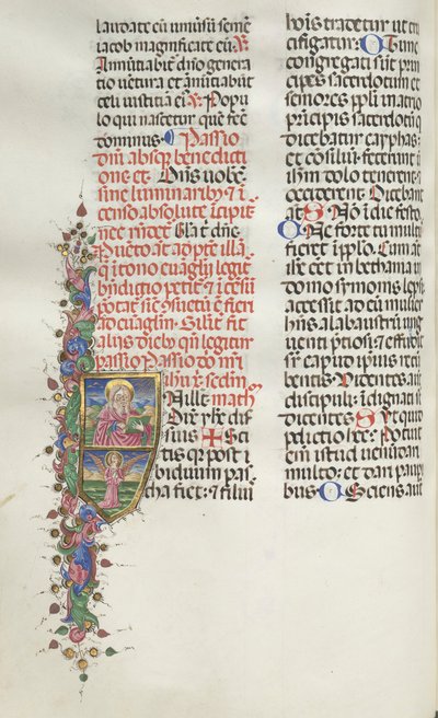 Missale: Fol. 116: Sint Mattheüs met engel door Bartolomeo Caporali