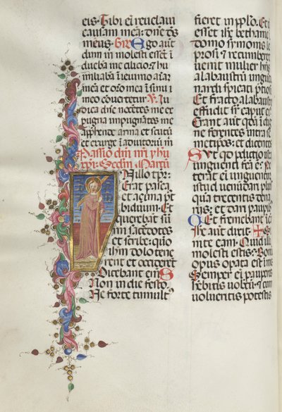 Missaal: Fol. 124v: Christus met het kruis, 1469 door Bartolomeo Caporali