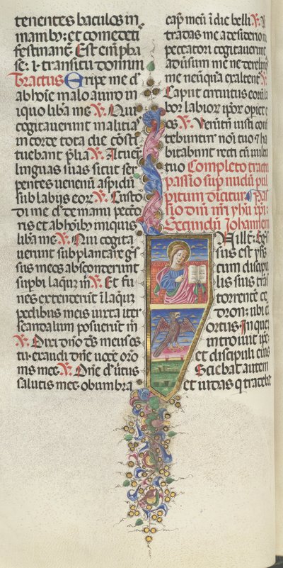 Missale: Fol. 141v: Sint Jan met adelaar, 1469 door Bartolomeo Caporali