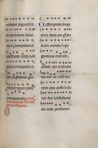Missale: Fol. 146: Muziek voor verschillende gebeden, 1469 door Bartolomeo Caporali