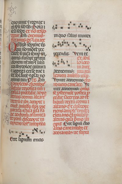 Missale: Fol. 148: Muziek voor Ecce lignum cruces..., 1469 door Bartolomeo Caporali
