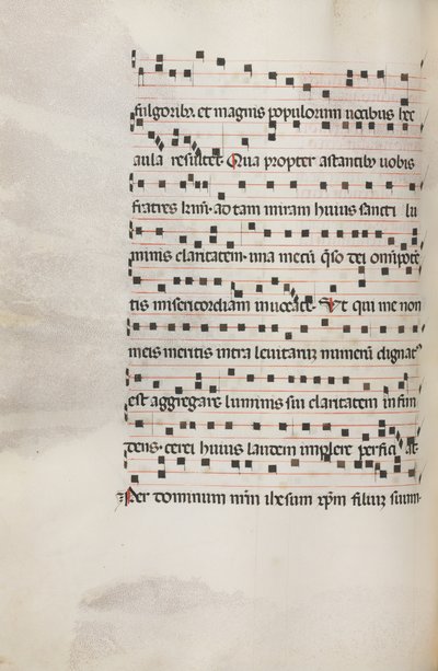 Missaal: Fol. 153v: Muziek voor Exultet, 1469 door Bartolomeo Caporali