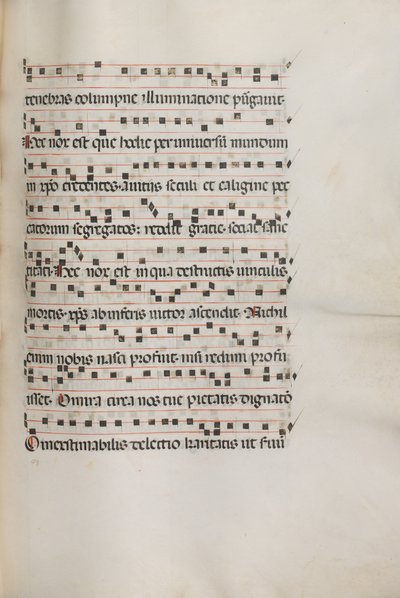 Missaal: Fol. 155: Muziek voor Exultet, 1469 door Bartolomeo Caporali