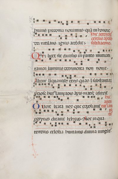 Missale: Fol. 156v: Muziek voor Exultet, 1469 door Bartolomeo Caporali