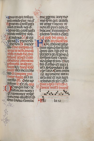 Missaal: Fol. 171: Muziek voor Alleluia enz. aan het begin van Pasen door Bartolomeo Caporali
