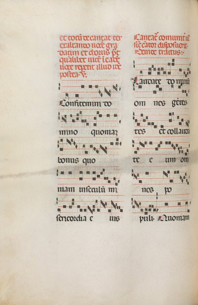 Missaal: Fol. 171v: Muziek voor Alleluia enz. aan het begin van Pasen, 1469 door Bartolomeo Caporali