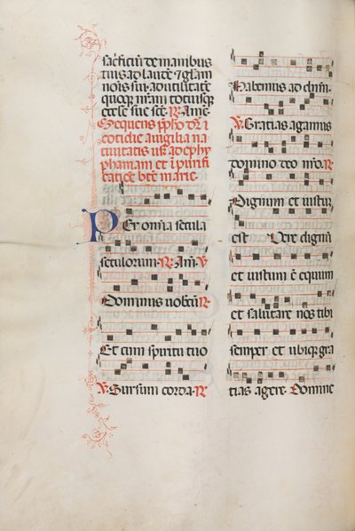 Missale: Fol. 176v: Muziek voor verschillende gewone gebeden, 1469 door Bartolomeo Caporali