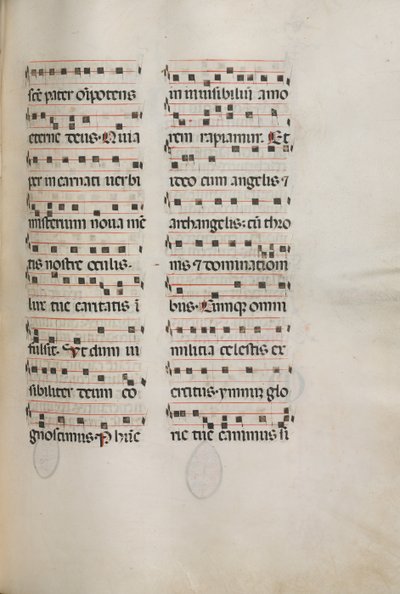 Missale: Fol. 177: Muziek voor verschillende gewone gebeden, 1469 door Bartolomeo Caporali