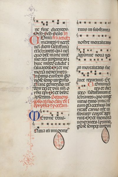 Missale: Fol. 177v: Muziek voor verschillende gewone gebeden door Bartolomeo Caporali