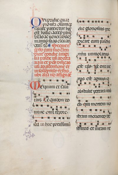 Missaal: Fol. 178v: Muziek voor verschillende gewone gebeden, 1469 door Bartolomeo Caporali