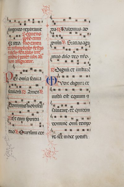 Missale: Fol. 179: Muziek voor verschillende gewone gebeden, 1469 door Bartolomeo Caporali
