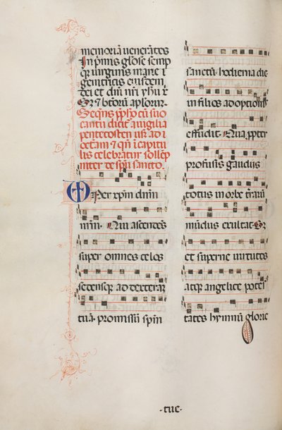 Missale: Fol. 180v: Muziek voor verschillende gewone gebeden, 1469 door Bartolomeo Caporali