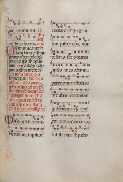 Missale: Fol. 181: Muziek voor verschillende gewone gebeden, 1469 door Bartolomeo Caporali