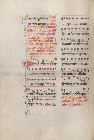 Missaal: Fol. 181v: Muziek voor verschillende gewone gebeden, 1469 door Bartolomeo Caporali