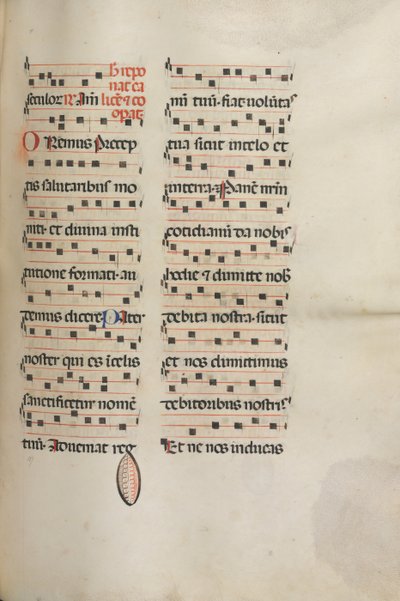 Missale: Fol. 189: Muziek voor verschillende gebeden door Bartolomeo Caporali