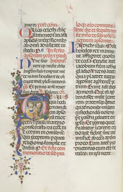 Missale: Fol. 290v: Heiligen Petrus en Paulus, 1469 door Bartolomeo Caporali