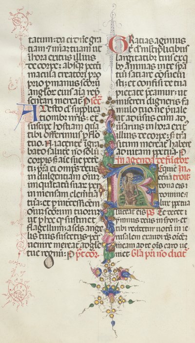 Missale: Fol. 387v: De dood voorgesteld als een skelet met een zeis, 1469 door Bartolomeo Caporali